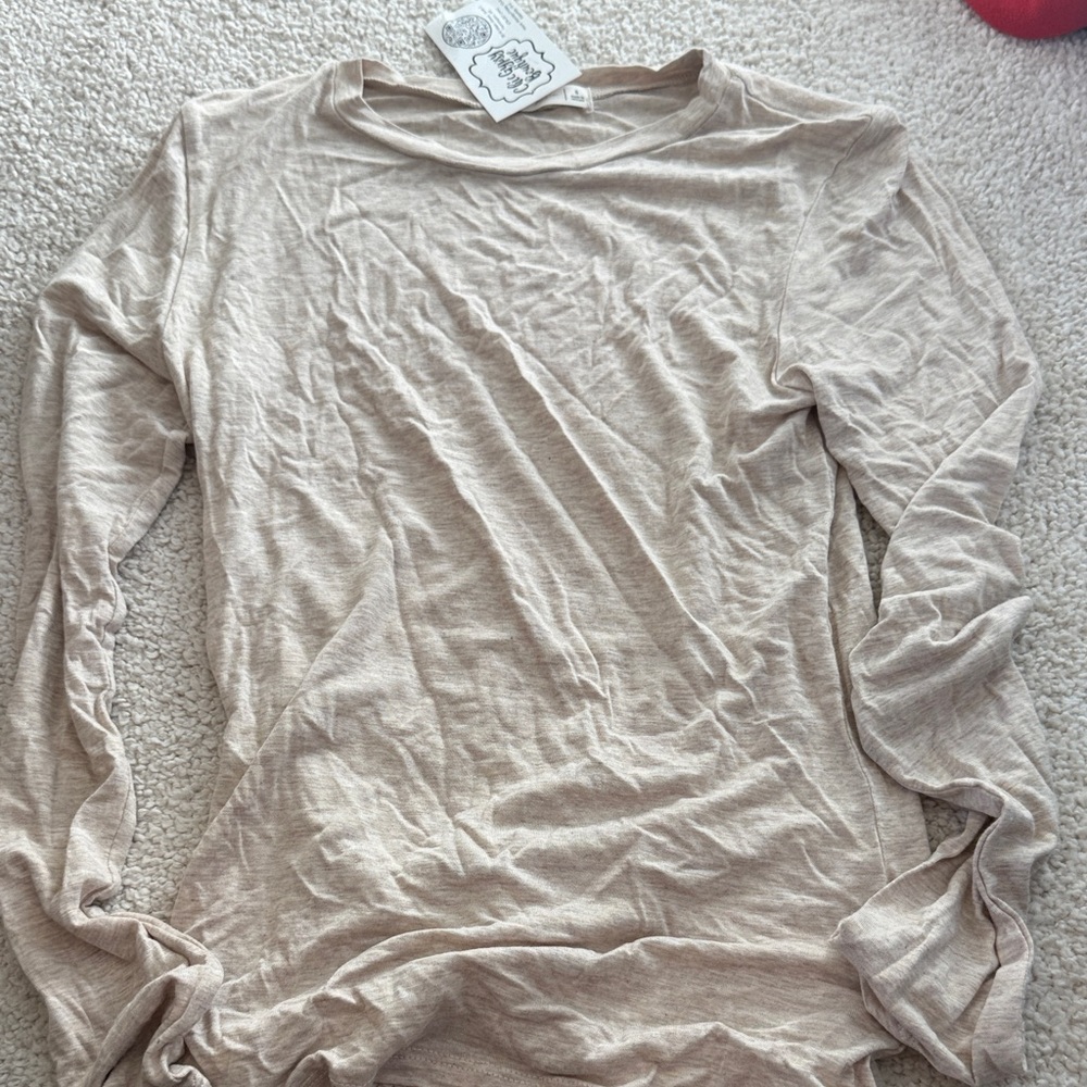 Long Sleeve Beige Top